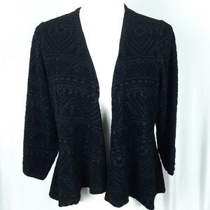 Torrid Black Flocked Jersey Hilo Velour Cardigan